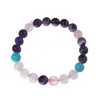 Pendant Necklaces 8MM Natural Amethyst Rose Quartz Beaded Set 108 Japa Mala Yoga Meditation Spirit Peaceful Jewelry Tassel Pendant Necklace 230608