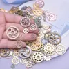 Charms 20 stycken Steampunk Style Gear Alloy 5 Color Mixed Pendant Kvinnor Män som gör örhängen mode smycken diy tillbehör bulk