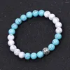 Strand Fashion Football Lovers Bracciale per donna Uomo 8mm Natural Onyx Stone Beaded Braclet Gift Him Hand Accessories Pulseras Yoga