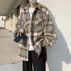 Chemises décontractées pour hommes printemps chemise en laine hommes mode rétro épais Plaid hommes Streetwear coréen ample surdimensionné à manches longues M-2XL