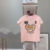 Roupas infantis camiseta de bebê infantil designer camiseta 15 estilos luxo meninas meninos manga curta parentalidade verão letras urso preto branco rosa 90-160 S-XXXL