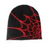 Czapki czapki czapki/czaszki z dzianiny wełniane czapki pająk pająk drukowana ciepła kapelusz hip-hop mody street punkowy zimowa czapka y2k gotycka unisex 230608