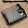 Brieftaschen Herren Brieftasche Patchwork Leder Kurz mit Münzbörse Kartenhalter Marke Tri-Fold Clutch
