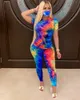 Survêtements pour femmes Mode Femmes Casual Tie-Dyed Deux Pièces Ensemble Femme À Manches Courtes Sportswear 2 Pièce Exercice Outfit Survêtements sans masque 230608