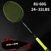 Raquettes de badminton Ultralight 8U 60g Raquette à cordes Raquette professionnelle en carbone 2432 LBS 230608