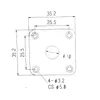 1 Stuk Vierkante Platte Metalen Jack Plaat voor Les Paul Elektrische Gitaar Bas met Schroef