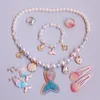 Подвесные ожерелья для девочек ювелирные изделия с ящиком сердца прекрасное колье браслет серьга кольца кольца для волос закуски для детского дня рождения подарок