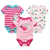 Rompers Baby Boy Jumpsuits 3 stycken Födda kläder Set småbarn Girl Bodysuit Kiddiezoom kläder 100%bomullsmjuk spädbarn 012m 230608