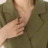 Pendentif Colliers Mode Coréenne Titane Acier Collier Perle Plaque Ronde Clavicule Chaîne Ras Du Cou Bijoux Pour Femmes