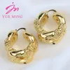 Bröllopsmycken uppsättningar Dubai Gold Color Earrings for Women Plated Hoop för brud Design Weddings Trend Lady Hook Jewellery 230608