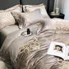 Bedding sets 1000TC Egyptian Cotton Sateen Soft Duvet Doona Cover Set Chic Luxury Damask 4 6Pcs Super King set Bed Sheet Pillowcases 230608