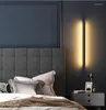 Applique murale créative lampes longues moderne LED salon chevet aluminium applique luminaire noir Art décorer