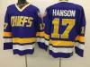 The Moviehockeyhanson Brothers Slap Shot Charlestown Chiefs #16 Jack 17 Steve 18 Jeff Hanson 7 Francine Dunlop 3 Killer Vintage CCM Movie Hockey Jersey