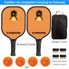 Racchette da tennis Set di racchette da pickleball Composizione in fibra di carbonio PE Anima a nido d'ape 2 Pagaie4 Palline4 Assorbente il sudore1 Custodia 230608