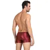 Unterhosen Kunstleder Männer Unterwäsche Boxer Ropa Interior Masculina Reißverschluss Solide Sexy Shorts Calzoncillos Hombre S M L XL MPS069