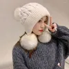 Berets Stylish Ear Flap Hat Brimless Cozy Ladies Stretch Knitting