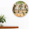 Wandklokken Desert Arch Plant Home Decorations Woonkamer Klok Modern Design Stickers Digitaal