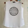 Camisetas femininas de grife verão com estampa de moedas sem mangas regata feminina de alta qualidade manga curta com estampas de letras roupas