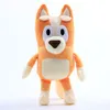 Vente en gros et au détail 28 cm famille de chiots orange bleu manteau chien parents en peluche poupée jouets cadeau mignon