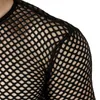 Mannen T-shirts Witte Mesh See Through Visnet T-shirt Mannen Sexy Lange Mouwen Transparant T-shirt Homme Hip Hop Streetwear camisetas 230608