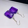 Stud Earrings Shilovem 18k Rose Gold Piezoelectric Amethyst Fine Jewelry Women Trendy Party Classic 15 20mm Myme15203655z