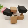 Jewelry Boxes 100pcs Black White Kraft Paper Box for Packaging Earring Jewlery Gift Cardboard Diy Display Storage Packing 230609