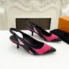 Woman Slingback Heel Shoes Kitten-heel Loafer Designer Pump Black Heels Sandal Ballet Flat Dress Shoe Pointed Toe Wedding Lady