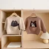 Pullover 2023 Baby Toddler Knitted Sweater Retro Pocket Boy Girl Clothes Sweaters Cartoon Cute Outerwear 230608