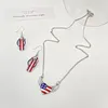 Pendentif Colliers Hip Hop Drapeau Américain Collier Pour Femmes Hommes Mode Punk Coloré Émail Cristal Coeur Fête Cadeau Bijoux