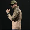 T-shirt da uomo Camicia tattica Soldati dell'esercito T-shirt militare Manica lunga Camouflage Combattimento Paintball Training Tops Abbigliamento