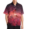 Chemises décontractées pour hommes Chemise colorée de ciel nocturne Voie lactée Galaxy Beach Loose Hawaii Streetwear Blouses À manches courtes Tops surdimensionnés personnalisés