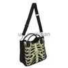 Bolsas de noite Luminous Gothic Skeleton Bones Skulls Bags Rock Designer Feminino Casual Totes Feminino Bolsas Punk Moda Bolsa J230609