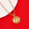 Pendant Necklaces Gold Color Buddhism Necklace For Women Men Maitreya Buddha God Bless Jewelry