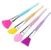 Silicone strass maquillage pinceaux bricolage masque brosse visage yeux maquillage crème mélange fond de teint correcteur visage cosmétique outil