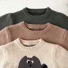 Pullover 2023 Baby Toddler Knitted Sweater Retro Pocket Boy Girl Clothes Sweaters Cartoon Cute Outerwear 230608