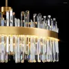 Chandeliers Modern Round Gold Crystal Chandelier Light Luxury Living Room Lamp Designer Retro Bedroom Study Restaurant Indoor Fixtures