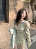 Vestidos Casuais Vestido Estampado Francês Feminino Temperamento Bodycon Cintura Feminino Moda Coreana Elegante Sexy Emagrecimento Tendência 2023 Verão