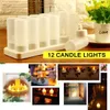 Velas 12Pcs Lâmpada LED Recarregável Criativa Cintilante Simulação Chama Vela Luz Noturna Chá Luz para Festa Decoração de Casa 230608