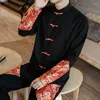 Chemises décontractées pour hommes printemps 2023 chemise pour hommes épissure haute qualité style chinois col montant plaque bouton Tang mode homme