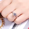 Cluster Rings Elegant Female Small Round Stone Ring Real 925 Sterling Silver Wedding For Women Luxury Promise Love Engagement