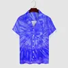 Koszulki męskie Hippie bar barwnik niebieska nowoczesna koszula wakacyjna letnia moda bluzka man grafika wielka rozmiar