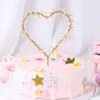 Inne imprezy imprezowe zapasy 1pc kształt serca LED oświetlenie Pearl Cake Toppers Baby Happy Birthday Wedding Cupcakes Flashing Narzędzie 230608