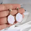 Dangle Earrings E7592 ZWPON Iridescent Resin Geomatric Irregularity Heptagon Drop For Women Brand Boutique Jewelry Geometric