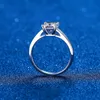 Wedding Rings Certified Princess Engagement Ring Women 1CT 2CT VVS Diamond Proposal Bridal Sets Sterling Silver Band 230608