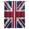 Cortinas de cortina bandeira britânica divisão Inglaterra independência sala de estar banheiro cozinha quarto decoração crianças painéis com ilhós janela