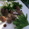 Decorative Flowers 5/10Pcs Artificial Green Pine Needle Branches Christmas Wedding Home Tree Decorations DIY Wreath Fake Plant Gift Box