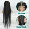 Perruques Perruques en dentelle Perruques tressées pour femmes noires Full Lace Cornrow Tresses Synthétique Avant de Lacet Perruque Grand Carré Sans Noeud Boîte Tresses Perruque Avec B