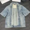 Lettre en relief Denim Vestes Femmes Survêtement Designer Mans Manteau Vêtements D'été À Manches Courtes Veste Streetwear