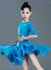 Stage Wear Girls Latin Dance Dress Kids Ballroom Tango Dresses Rumba Competition Dancewear Cha Costumes Child Modern Waltz