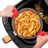 Baking Moulds Air Fryer Silicone Basket Pot XLXXL 1920cm22cm24cm Kitchen Round Airfryer Baking Tray LinerAccessories 230608